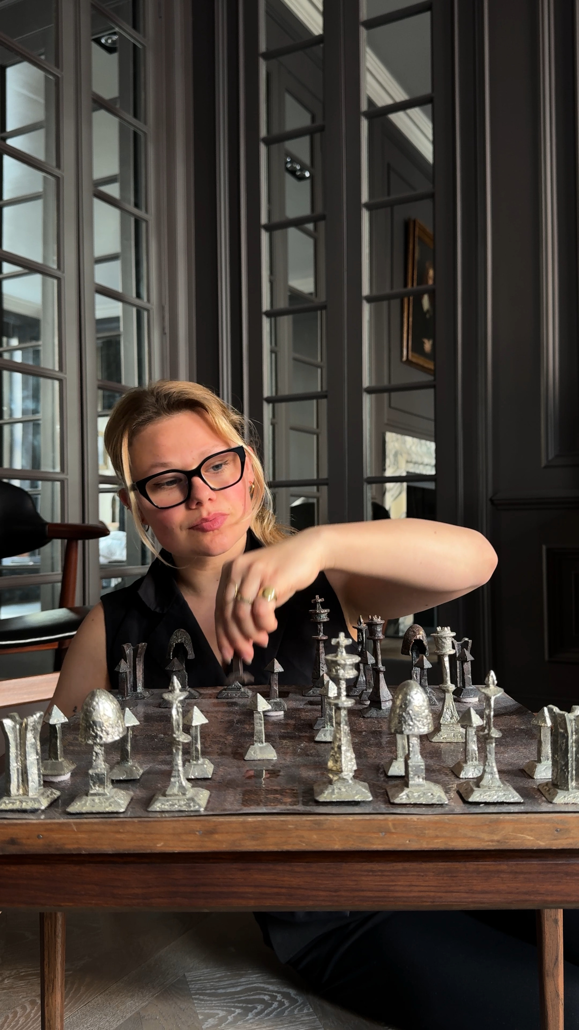 Emma playing chess